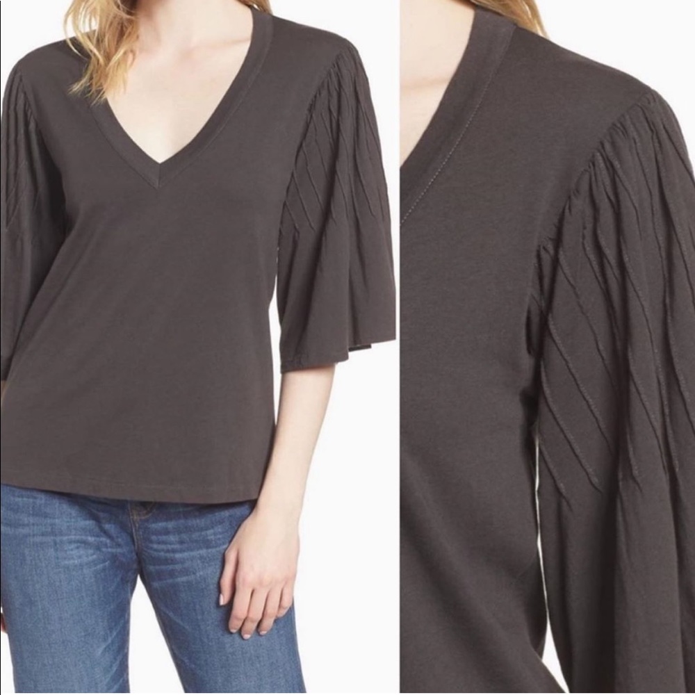 J. Crew Pintuck Wide Sleeve Top